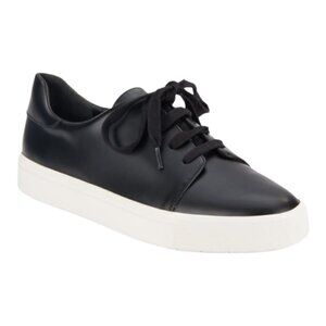 Vince Bale Black Leather Lace Up Platform Low Top Fashion‎ Sneakers Size 6.5